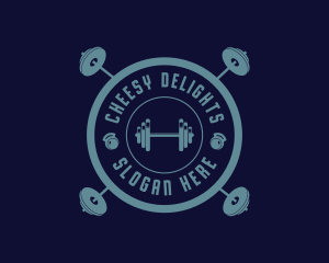 Fitness Weightlifting Badge logo design