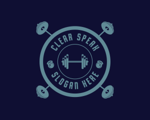 Fitness Weightlifting Badge logo design