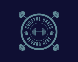 Fitness Weightlifting Badge logo design