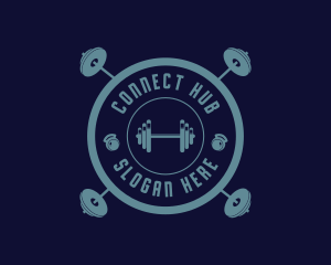 Fitness Weightlifting Badge logo design