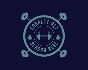 Fitness Weightlifting Badge logo design