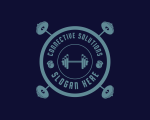 Fitness Weightlifting Badge logo design