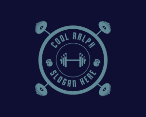 Fitness - Fitness Weightlifting Badge logo design