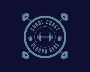 Fitness Weightlifting Badge logo design