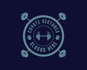 Fitness Weightlifting Badge logo design