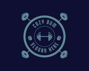 Fitness Weightlifting Badge logo design