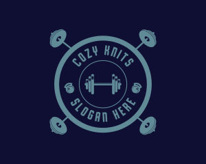 Fitness Weightlifting Badge logo design