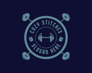 Fitness Weightlifting Badge logo design