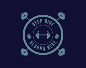 Fitness Weightlifting Badge logo design