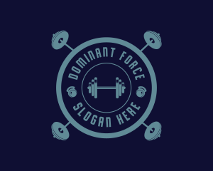 Fitness Weightlifting Badge logo design