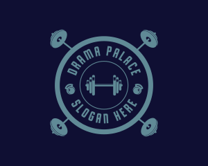 Fitness Weightlifting Badge logo design