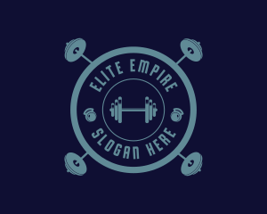 Fitness Weightlifting Badge logo design