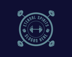 Fitness Weightlifting Badge logo design