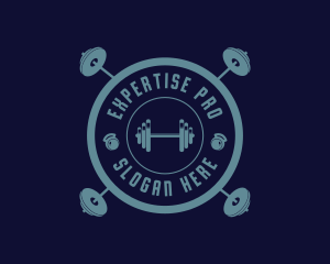 Fitness Weightlifting Badge logo design