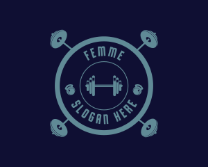 Fitness Weightlifting Badge logo design