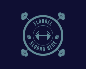 Fitness Weightlifting Badge logo design