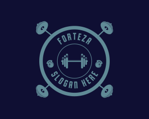 Fitness Weightlifting Badge logo design