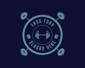 Fitness Weightlifting Badge logo design