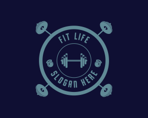 Fitness Weightlifting Badge logo design