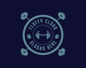 Fitness Weightlifting Badge logo design