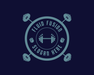 Fitness Weightlifting Badge logo design