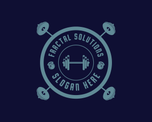 Fitness Weightlifting Badge logo design