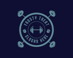 Fitness Weightlifting Badge logo design