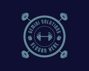 Fitness Weightlifting Badge logo design