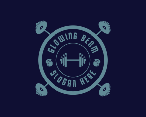 Fitness Weightlifting Badge logo design