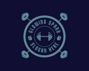 Fitness Weightlifting Badge logo design