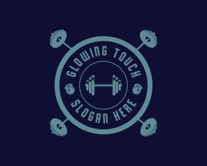 Fitness Weightlifting Badge logo design