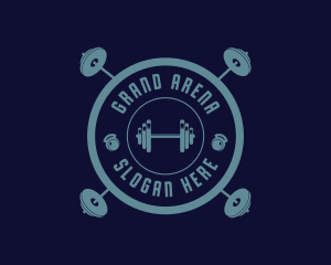 Fitness Weightlifting Badge logo design