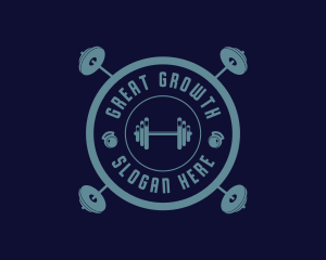 Fitness Weightlifting Badge logo design