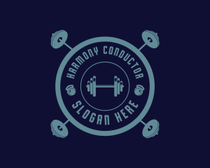 Fitness Weightlifting Badge logo design