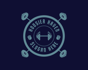 Fitness Weightlifting Badge logo design