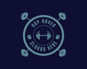 Fitness Weightlifting Badge logo design