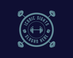 Fitness Weightlifting Badge logo design