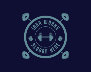 Fitness Weightlifting Badge logo design