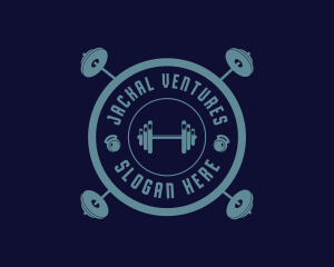 Fitness Weightlifting Badge logo design