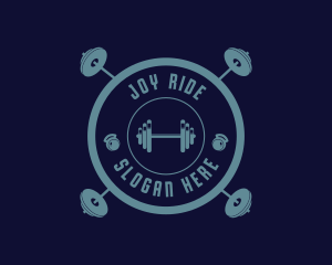 Fitness Weightlifting Badge logo design