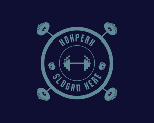 Fitness Weightlifting Badge logo design