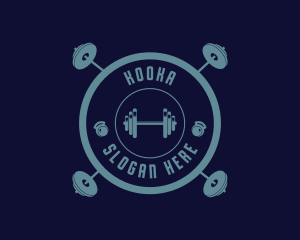 Fitness Weightlifting Badge logo design