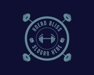 Fitness Weightlifting Badge logo design