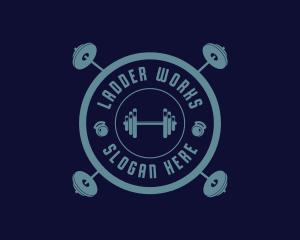 Fitness Weightlifting Badge logo design