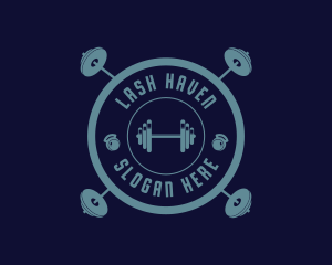 Fitness Weightlifting Badge logo design