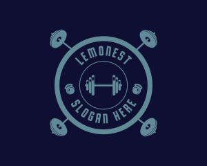Fitness Weightlifting Badge logo design