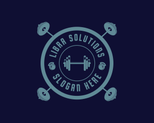 Fitness Weightlifting Badge logo design