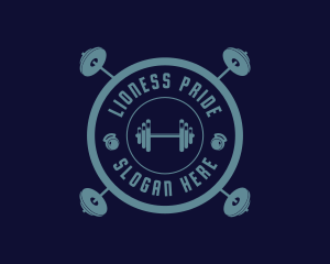 Fitness Weightlifting Badge logo design