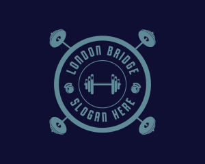 Fitness Weightlifting Badge logo design