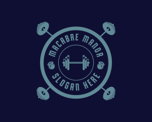 Fitness Weightlifting Badge logo design